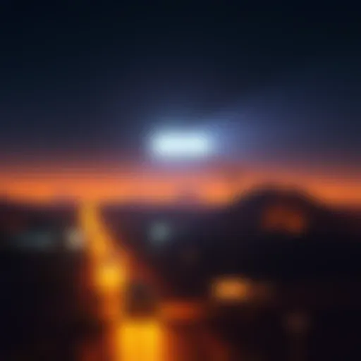 A large, bright light hovering in the southwestern sky over Waddell, Arizona, appearing stationary and blinking.