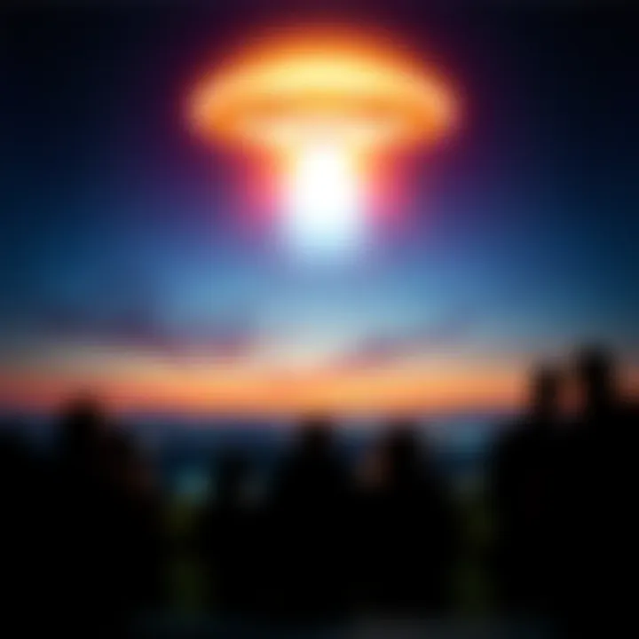 A bright object hovering in the sky above Temecula, California, with locals watching in awe.