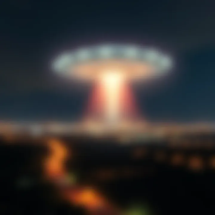 A bright UFO with swirling features disappearing over the horizon in Middlesex, NJ at night