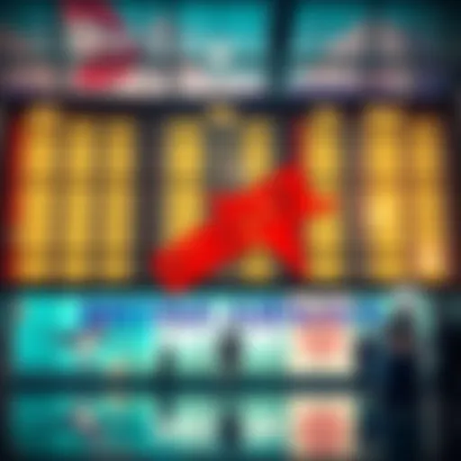 British Airways logo with a background showing an airport departure board displaying canceled flights to Abu Dhabi