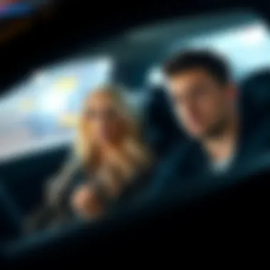 Britney Spears and Justin Timberlake in a car, looking surprised after a rumored crash