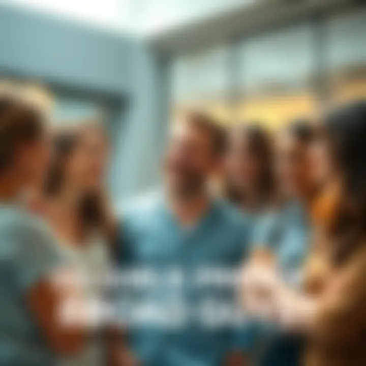 Broad Guy with Women A group of women discussing their preferences with a broad-shouldered man among them, sharing smiles and laughter.