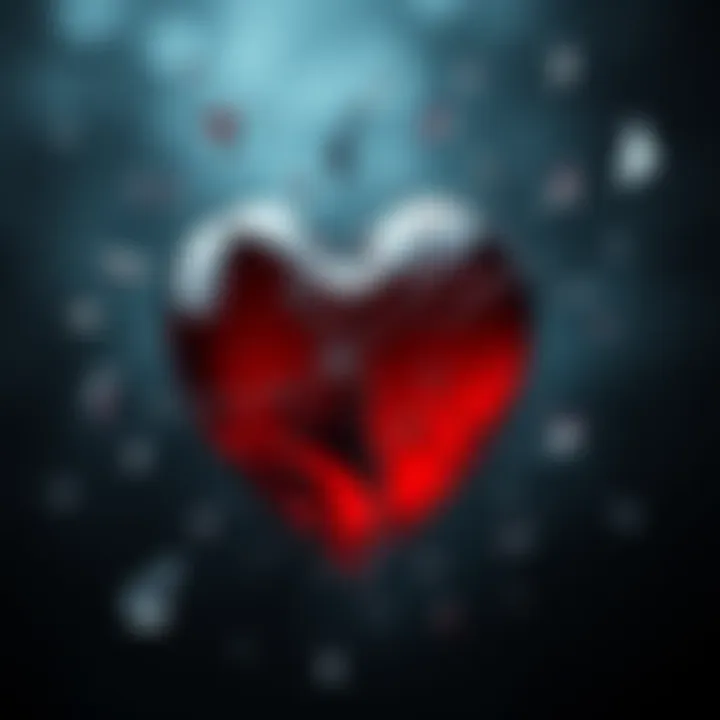 A shattered glass heart symbolizing betrayal and lost trust in relationships.