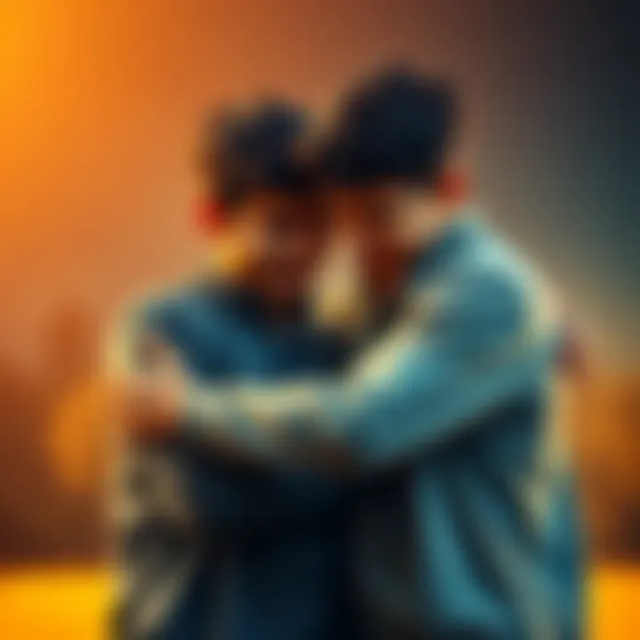 Two brothers sharing a supportive moment, encouraging each other during a tough time.