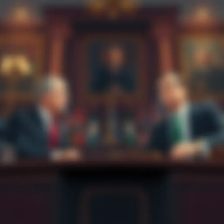 Brown Brothers Harriman's Historical Influence An illustration depicting influential figures like George Herbert Walker and Prescott Bush in a powerful meeting setting, with political symbols in the background