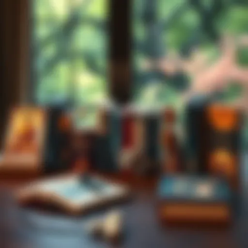A collection of audiobooks related to Buddhism on a wooden table, featuring titles about the Heart of the Buddha and Plum Village teachings.