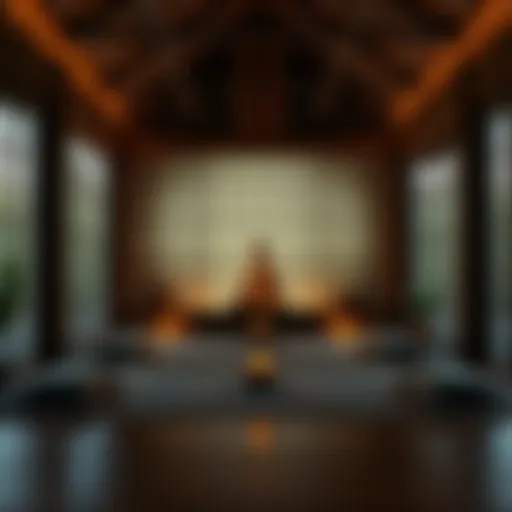 A calm meditation space with cushions and candles, perfect for a solo retreat.