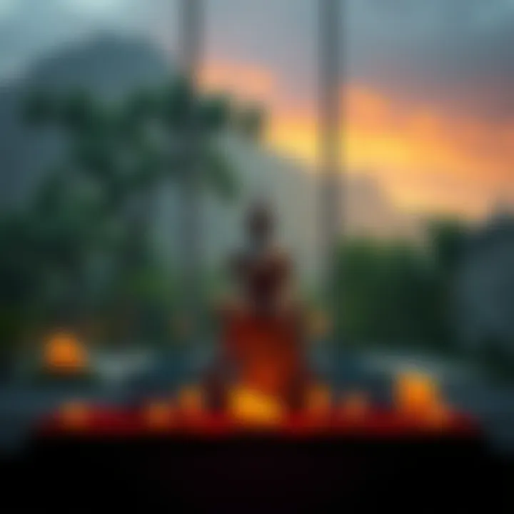 A peaceful scene showing a person meditating in a serene setting with candles and a statue of Buddha