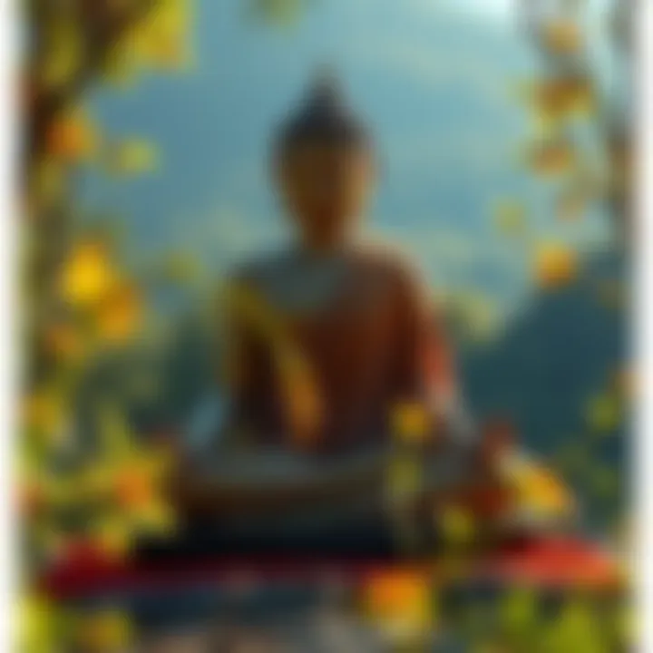 A person meditating peacefully in a serene environment, surrounded by nature, symbolizing inner peace and reflection.