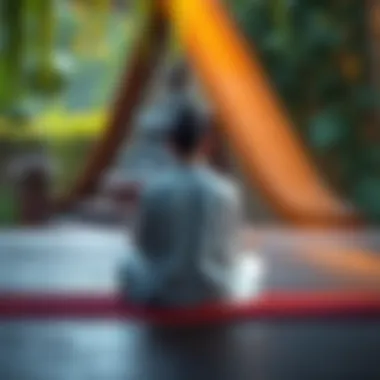 A person sitting cross-legged in a serene environment, practicing meditation to overcome trauma and find peace.