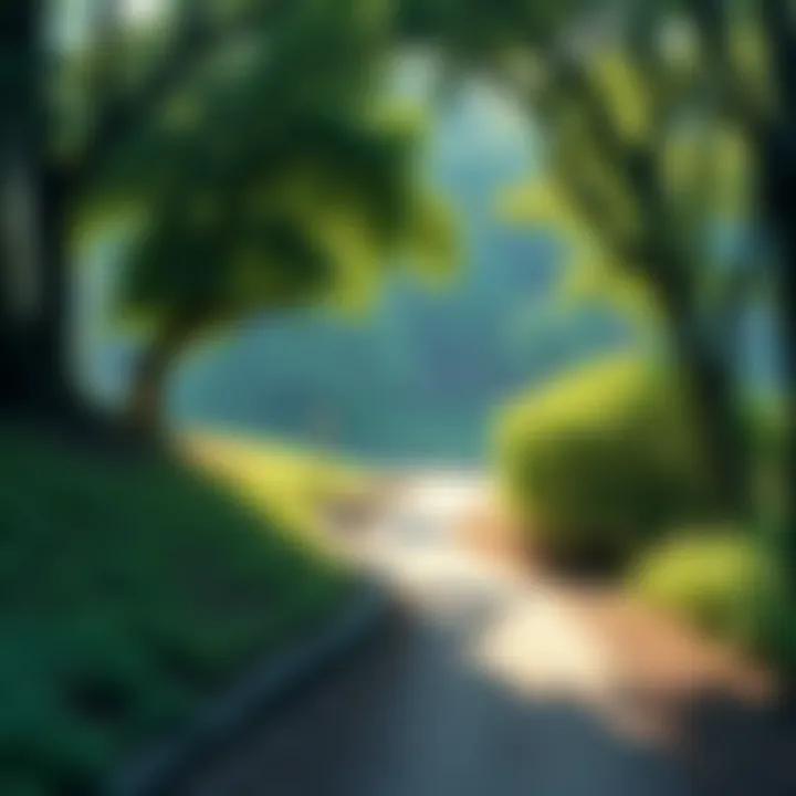 A serene image depicting a winding path through a peaceful forest, symbolizing the journey of Stream Entry Path to realization in Buddhism.