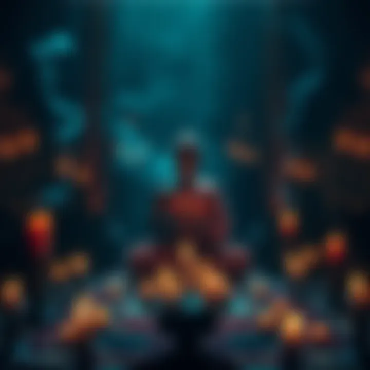 A person in meditation surrounded by candles and incense during a Buddhist ceremony