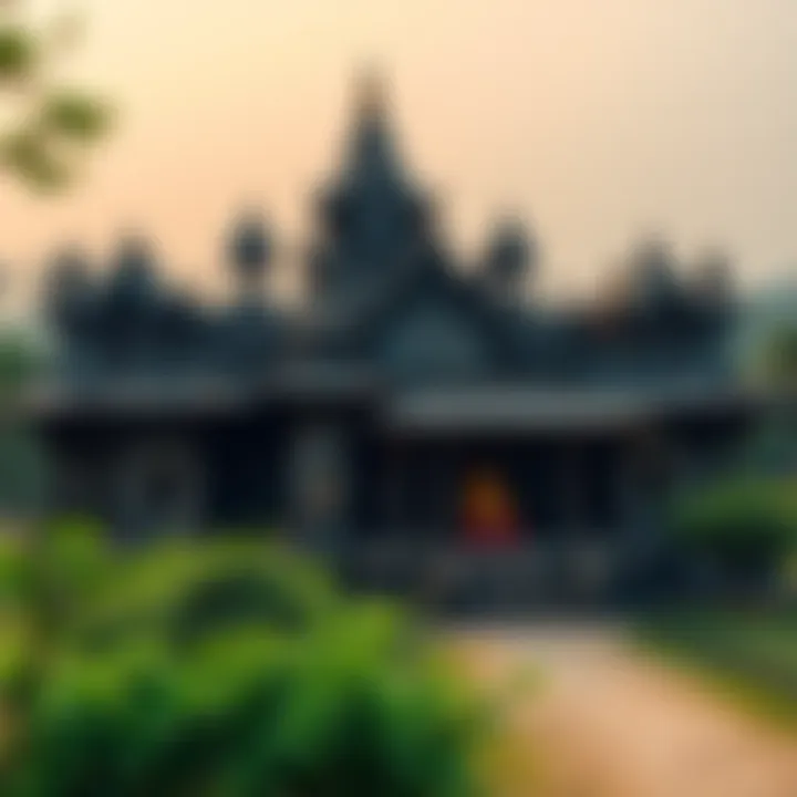 A historical Buddhist temple in Bengal surrounded by greenery, showcasing ancient architecture and relics