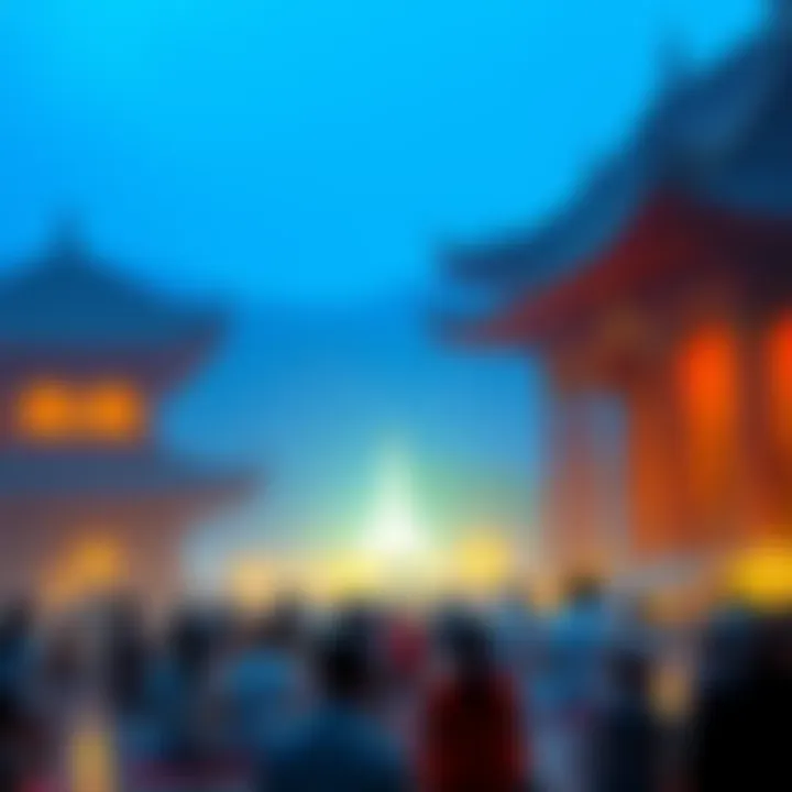 Buddhist temple with people meditating People meditating in a serene Buddhist temple setting, reflecting on their faith and challenges