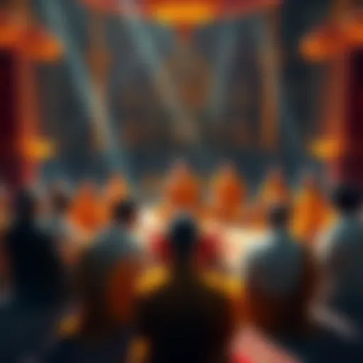 A group of Buddhists gathered in a circle, engaged in a discussion about the Supreme Assembly.