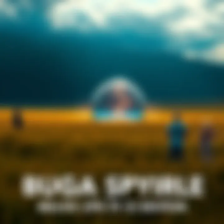 A glowing sphere in a grassy field with people looking on in awe.