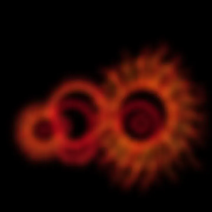 Buga Sphere CT Scan A comparison of Buga Sphere CT scan images showing circular shapes similar to a human eye, highlighting the intricate details and structures resembling eye mechanics.