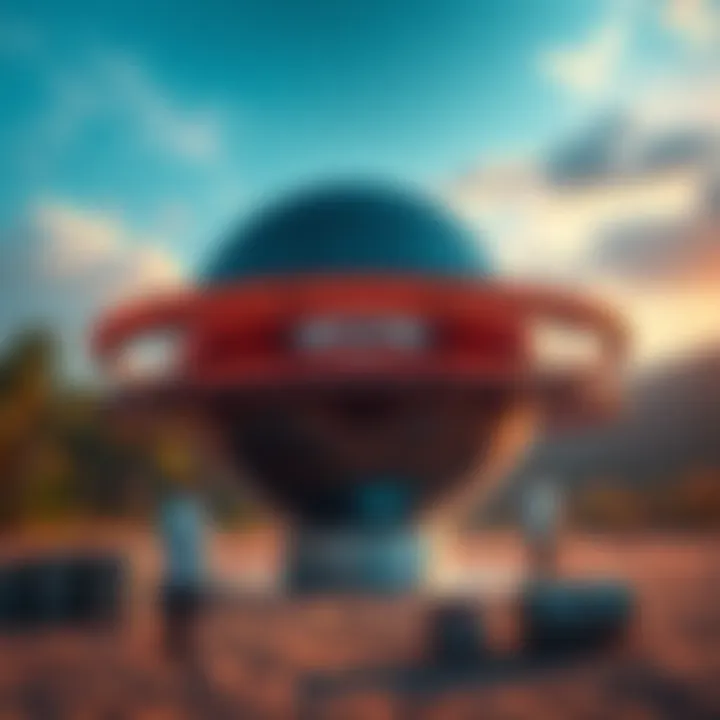 Buga UFO Sphere The Buga UFO Sphere in Colombia, showing an experimental setup for antigravity tests with scientists working around it.