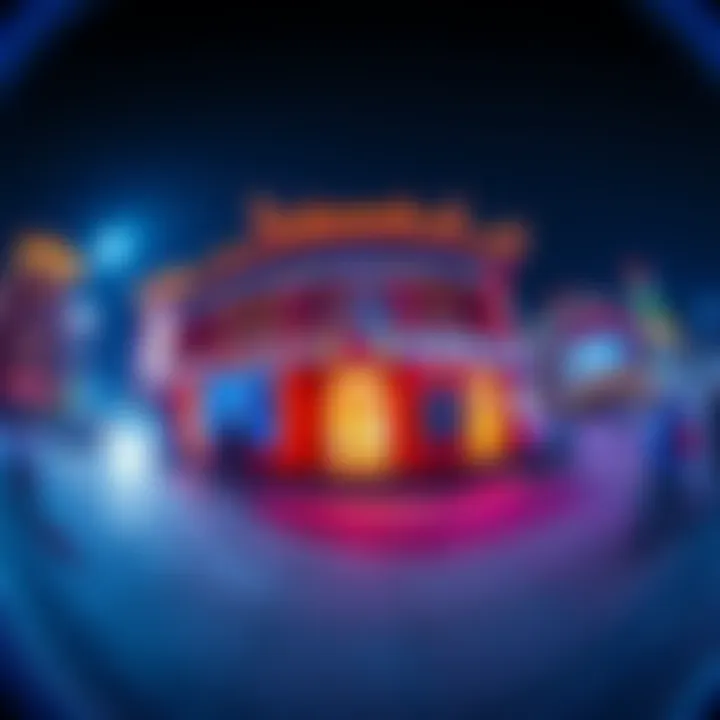 A vibrant scene from the original 'Buga Sphere' videos filmed in Beijing, showing colorful visuals and iconic locations