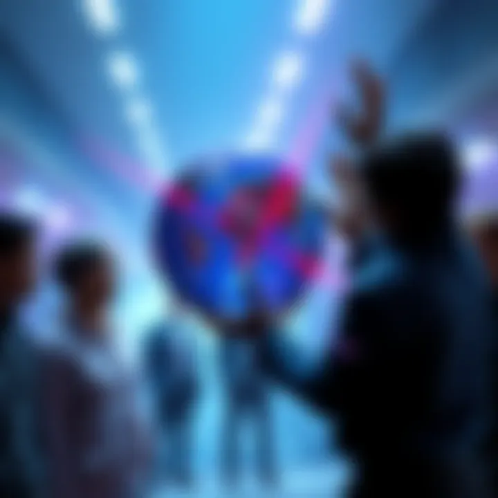 A visual representation of Bugha holding the Columbia Sphere with community members observing the scan process.