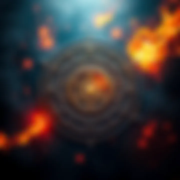 A depiction of the Builders of the Adytum logo with mystical symbols around it, representing spiritual study and practice.