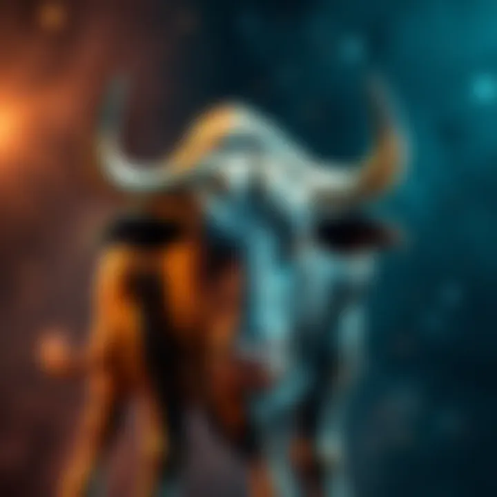 A strong bull representing the Taurus zodiac sign, symbolizing stability and strength.