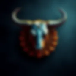 A representation of the bull symbol, reflecting its historical significance in ancient myths related to Minos.