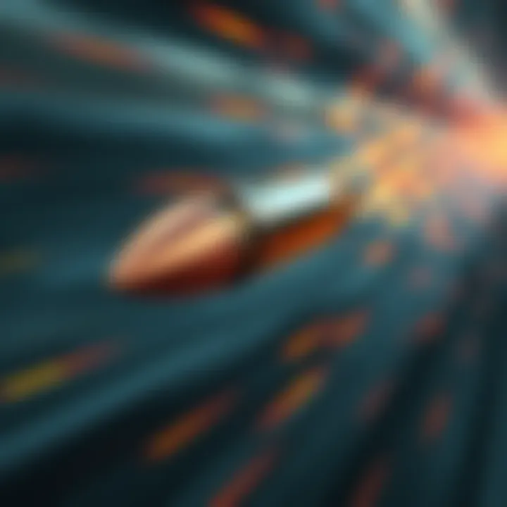 High-speed photo showing a bullet streaking through the air at 8000 feet per second.