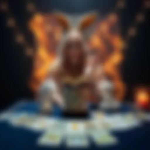 Free Tarot Readings by Bunni Bunni offering tarot readings with cards spread out on a table