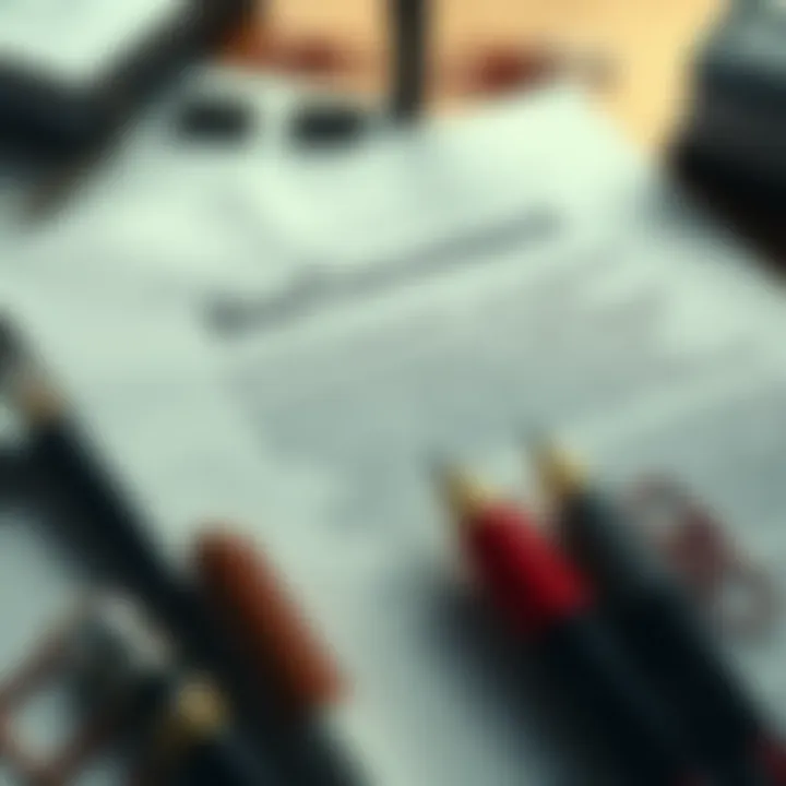 A close-up of a government document showing text about consciousness and manifestation, surrounded by office supplies like pens and paper clips.