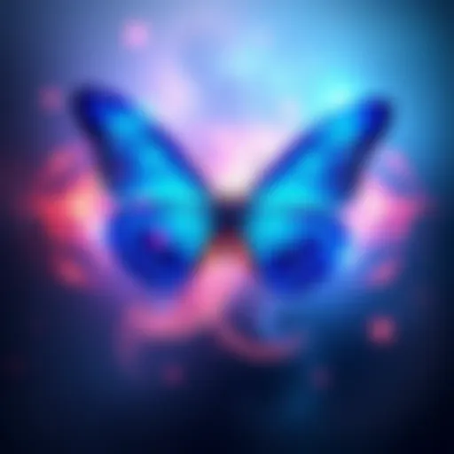 A blue butterfly surrounded by a glowing aura, symbolizing the concept of Third Attention in supernatural practices.