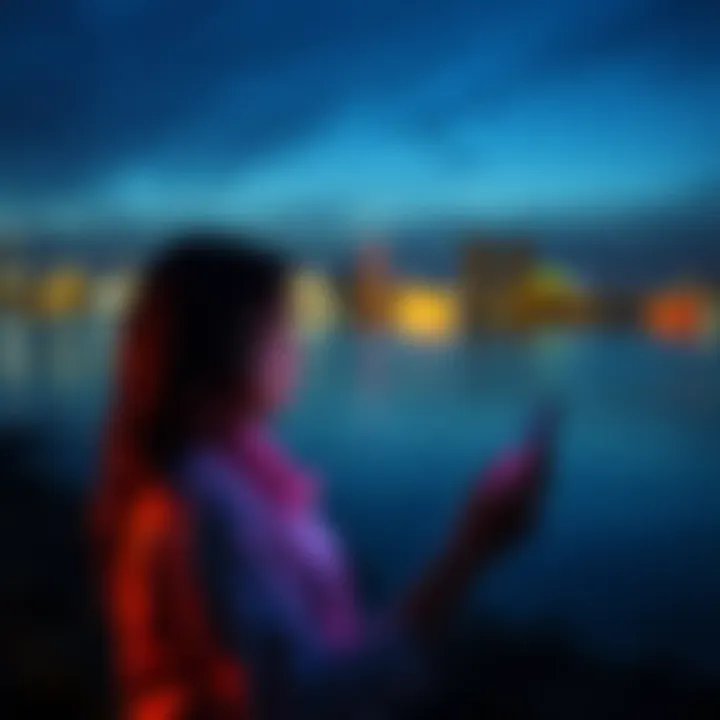 A person looking away from their phone in a serene environment, symbolizing a break from social media culture.