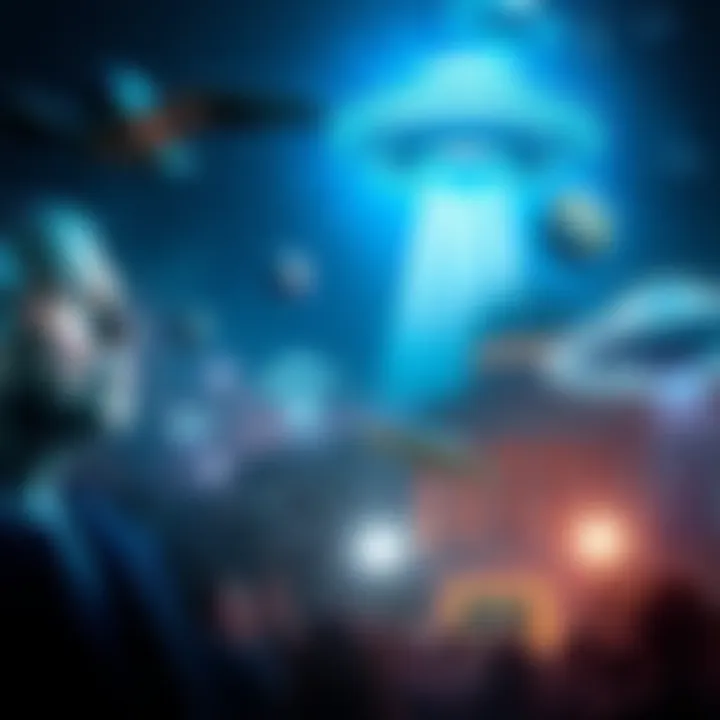 A graphic representing the Bush family's alleged agreement with Brown Brothers Harriman regarding UFO crash-retrievals, featuring UFO imagery and political elements.