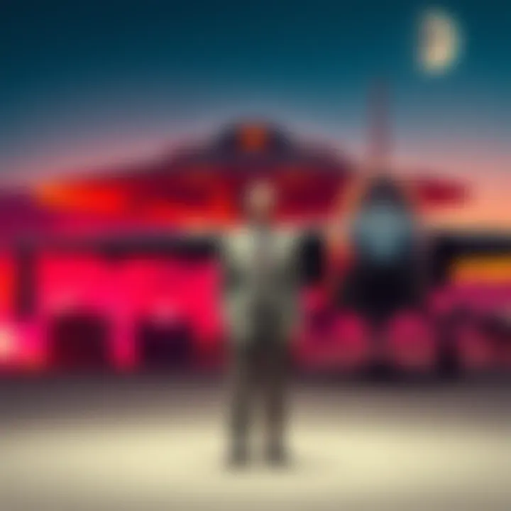 President Bush at Holloman Air Force Base President George H.W. Bush standing near a military aircraft at Holloman Air Force Base with an alien spacecraft in the background