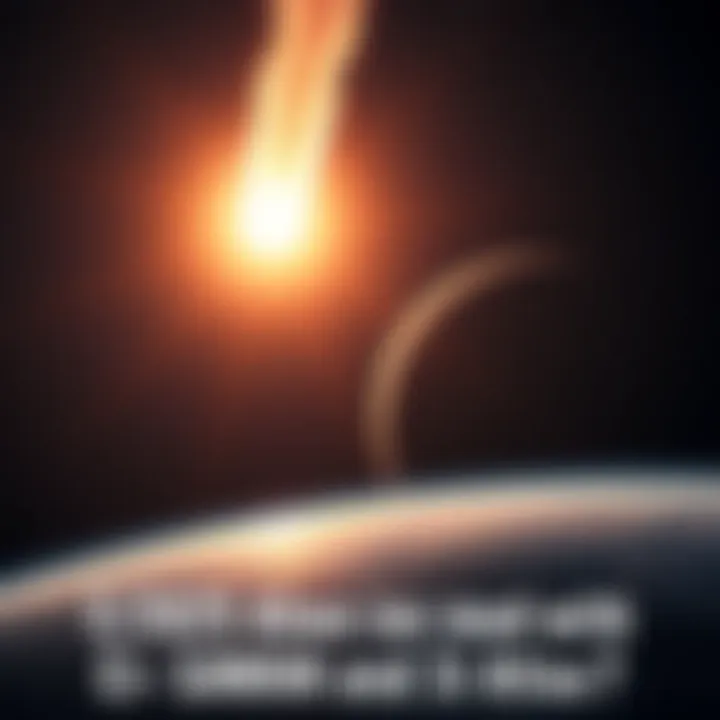 A bright comet C/2025 SWAN approaching another celestial object 3i Atlas in space