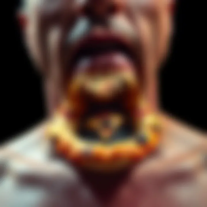 Cabot Phillips pizza tattoo Cabot Phillips showing off his unusual pizza tattoo inside his mouth