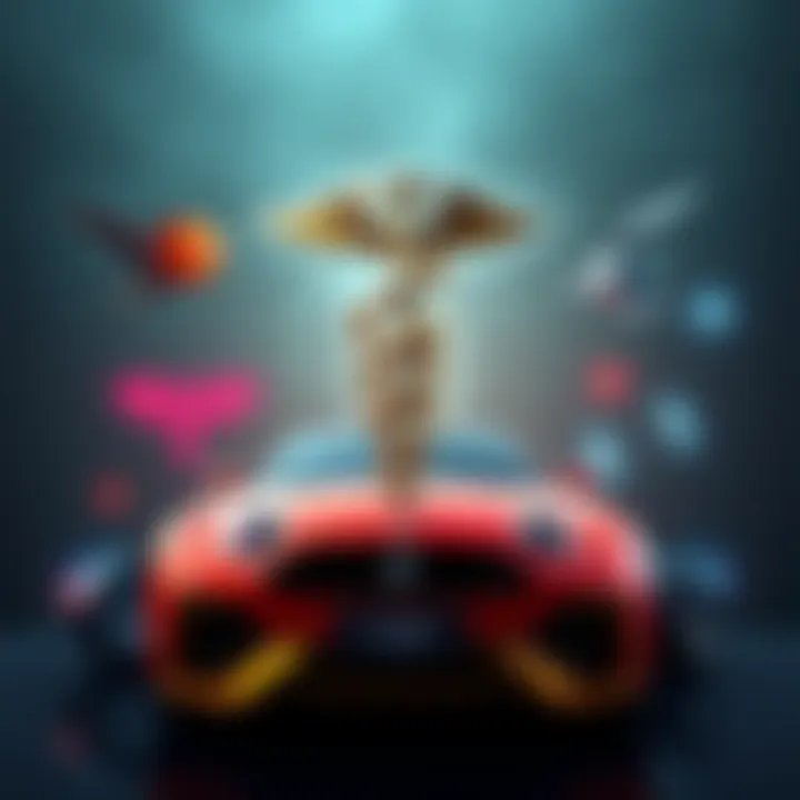 Illustration showing the caduceus and Talaria alongside modern symbols in healthcare, sports, and automotive