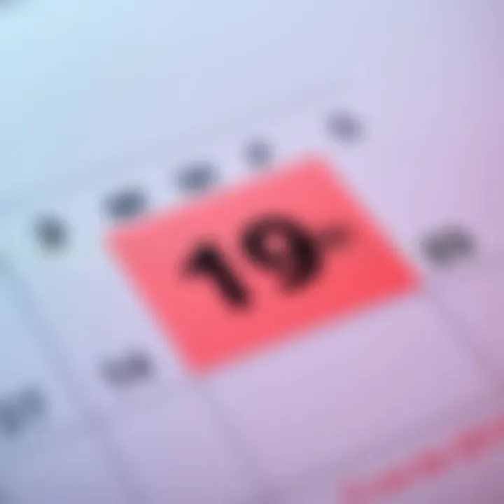 A calendar page showing March 19th marked with a bright color to indicate its importance