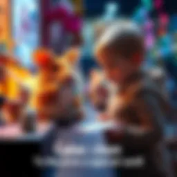 A child selecting their favorite Calico Critter toy to receive a special card at an event