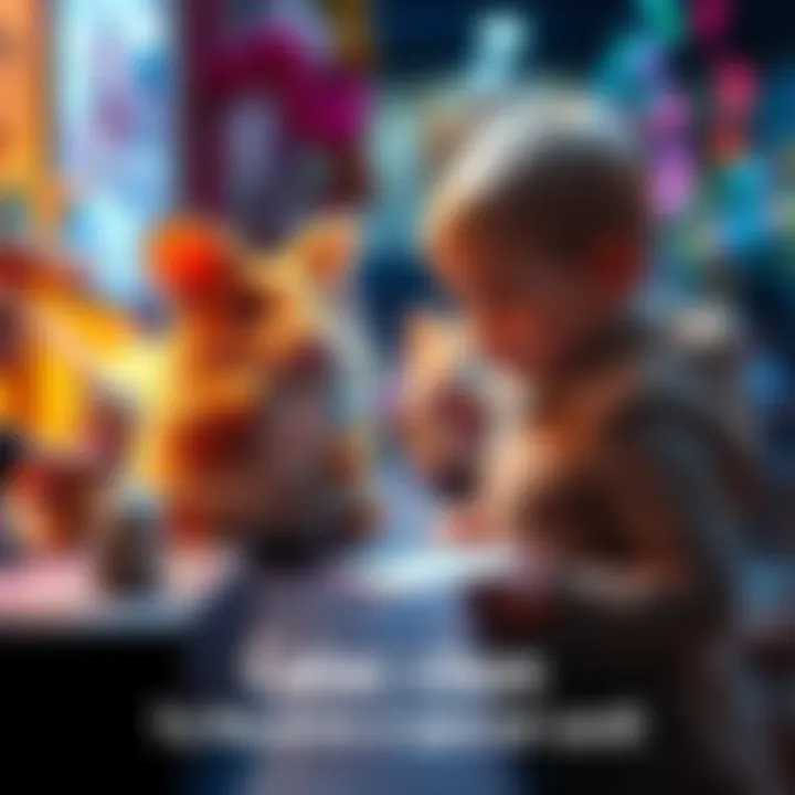 A child selecting their favorite Calico Critter toy to receive a special card at an event