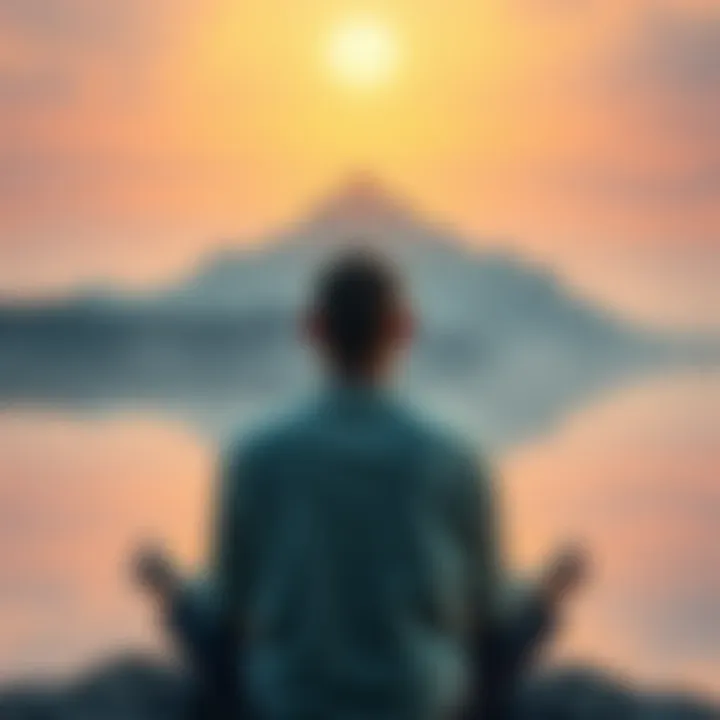 A serene person meditating in nature, reflecting on spirituality and its effects on life.