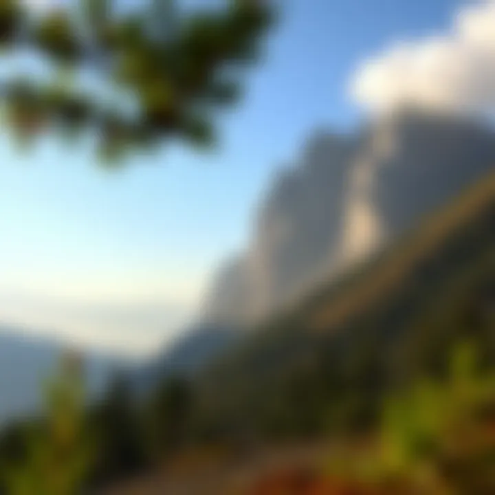 A peaceful view of mountains and a clear sky, symbolizing tranquility in nonduality.