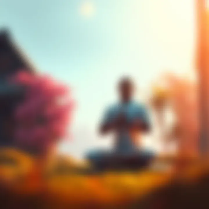 Calm Person Meditating A serene person meditating in a peaceful setting, emphasizing inner peace and connection with the body.