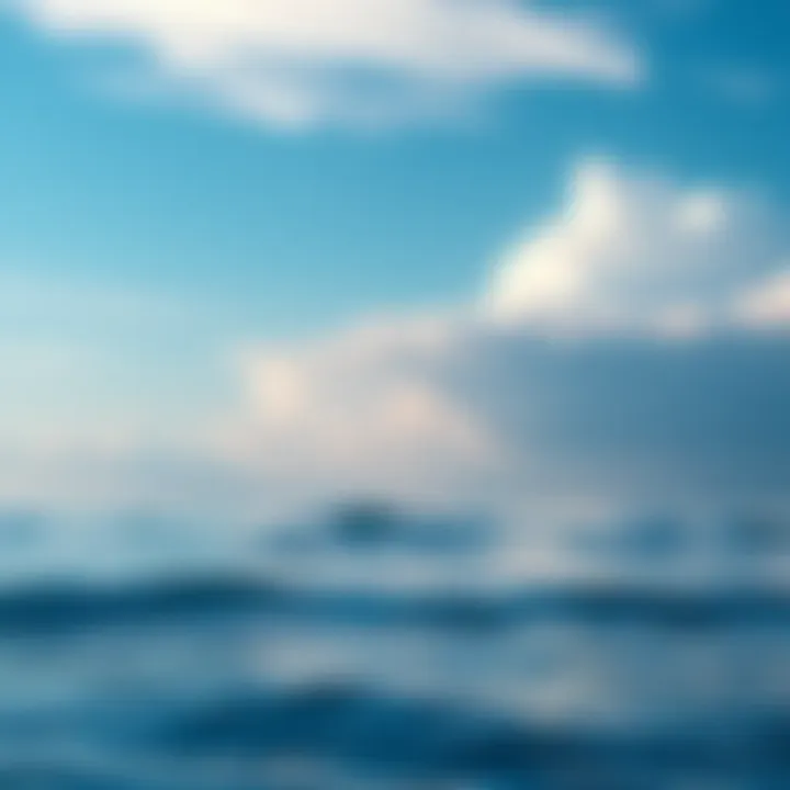 A serene landscape with gentle waves and soft clouds, illustrating the calming effects of subliminal messaging.