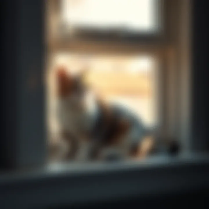 A relaxed cat lounging calmly on a sunny windowsill, highlighting its laid-back nature and grounded personality.