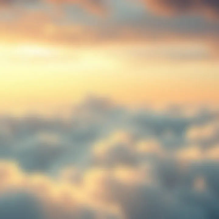 A peaceful dream landscape with soft clouds and a serene sky, symbolizing positive lucid dreams.