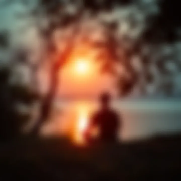 A person sitting peacefully in a serene environment, practicing mindfulness to manage anger.