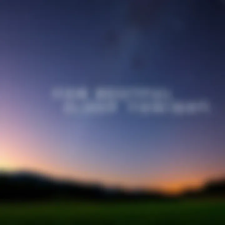 A peaceful night sky filled with stars above a tranquil landscape, symbolizing relaxation and restful sleep.