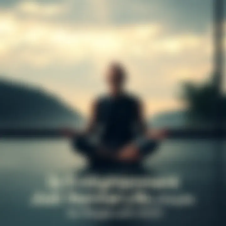 A person sitting cross-legged in a serene environment, eyes closed, meditating peacefully to symbolize the search for inner peace amidst OCD challenges.