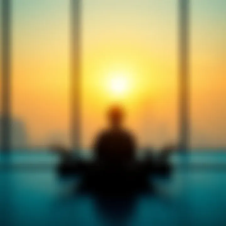 A person sitting cross-legged in a peaceful setting, practicing meditation to recharge their emotions.